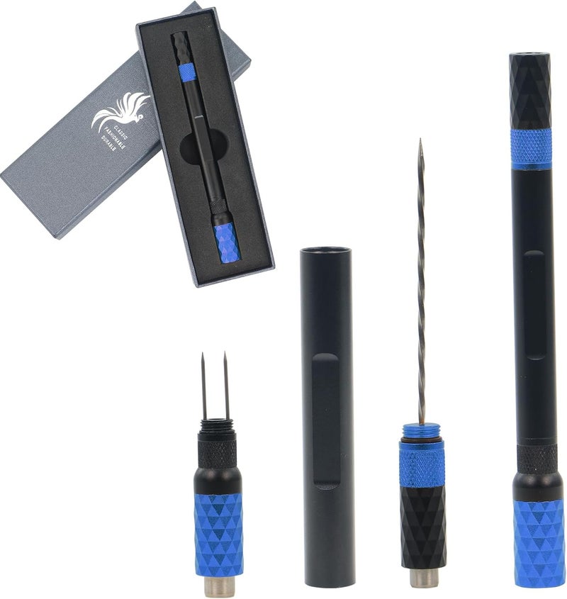CaLeQi Cigar Punch Cigar Draw Enhancer and Cigar Nubber 4 in 1 The Cigar Punch for All Cigars is a Practical and Essential Cigar Accessories for Cigar Lovers Great Gift for a Man （Black Blue） - Image 1